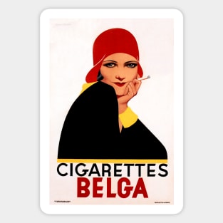 CIGARETTES BELGA Art Deco Advertising Belgian Tobacco Cigar Vintage Sticker